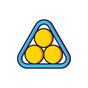Color Billiard balls in a rack triangle icon isolated on white background. .. Stock Illustration