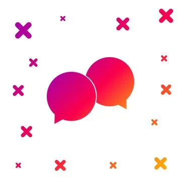 Color Blank speech bubbles icon isolated on white background. Gradient random Stock Illustration