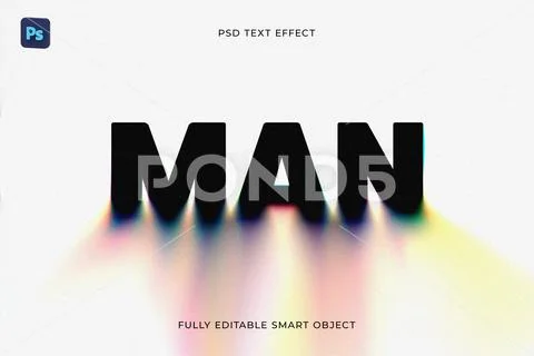 Color Bleed PSD Text Effect Modello PSD