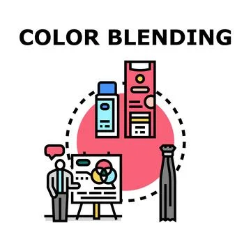 Color blending concept developing dyeing and hair salon service Illustrazione stock