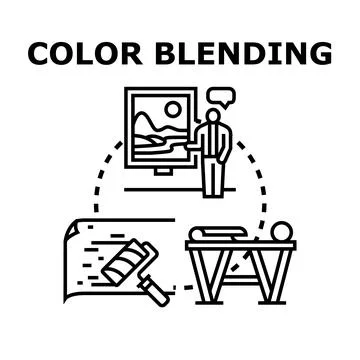 Color blending creative art workflow concept Stock Illustration