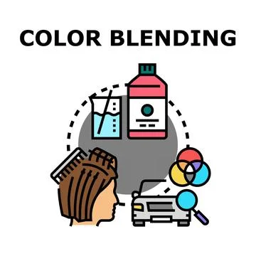 Color blending process representing application across industries Stock Illustration