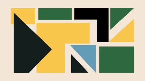 Color Block Composition in Abstract Grid Illustrazione stock