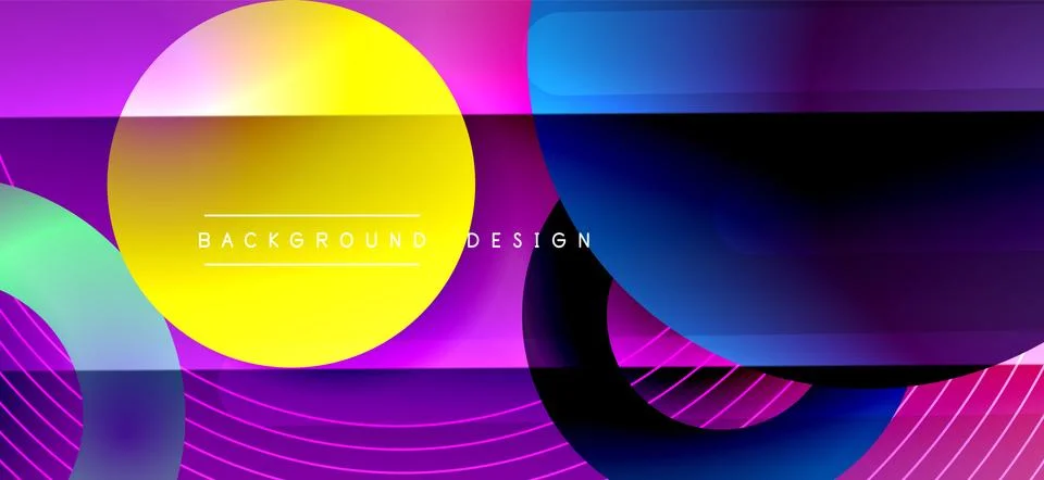 Color block vector abstract background, dynamic shapes on color gradient. Trendy Stock Illustration