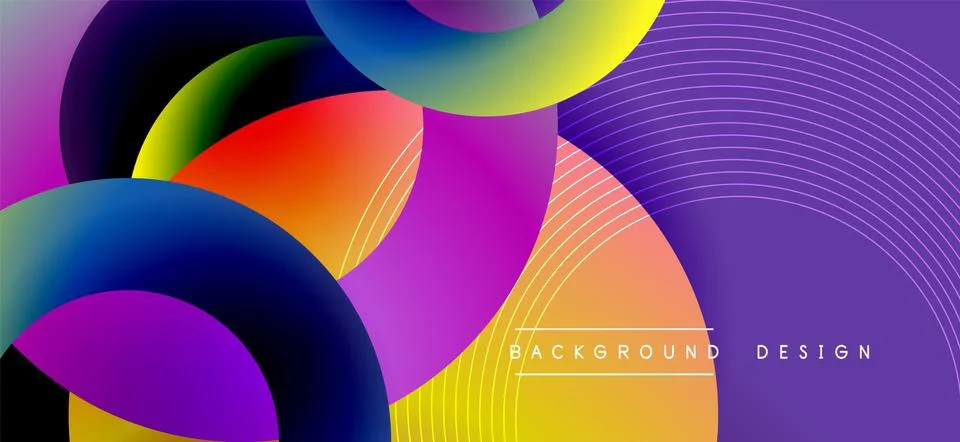 Color block vector abstract background, dynamic shapes on color gradient. Trendy Stock Illustration