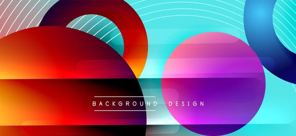 Color block vector abstract background, dynamic shapes on color gradient. Trendy Stock Illustration