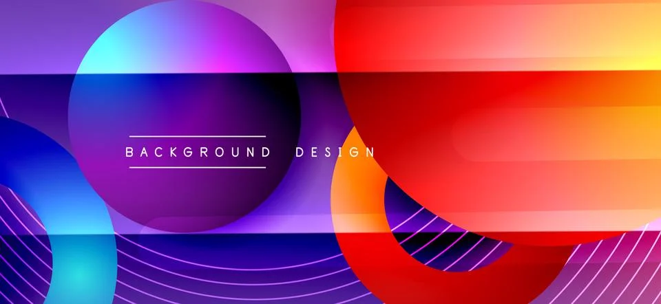 Color block vector abstract background, dynamic shapes on color gradient. Trendy Stock Illustration