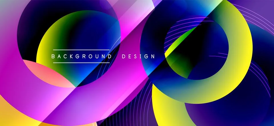 Color block vector abstract background, dynamic shapes on color gradient. Trendy Illustrazione stock
