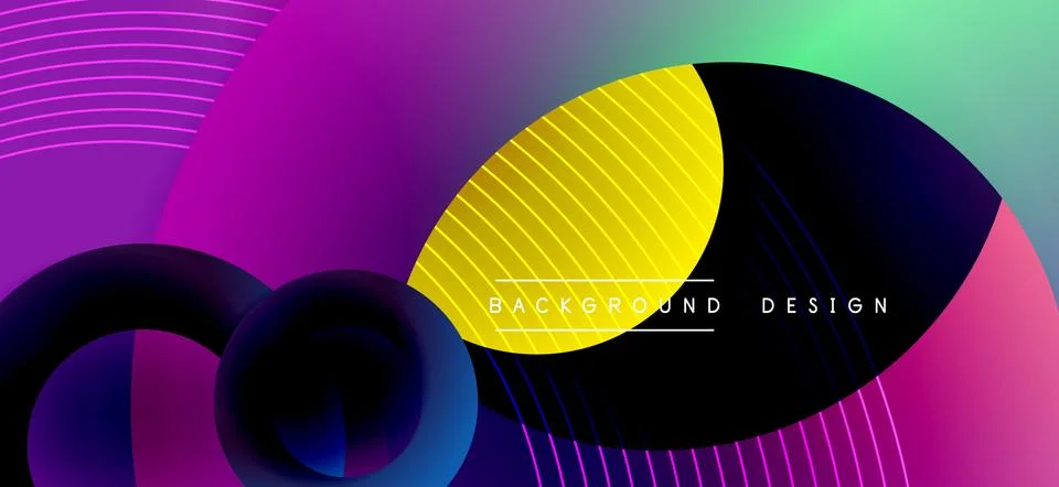 Color block vector abstract background, dynamic shapes on color gradient. Trendy Stock Illustration