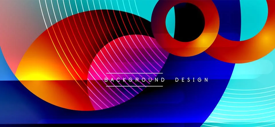 Color block vector abstract background, dynamic shapes on color gradient. Trendy Stock Illustration