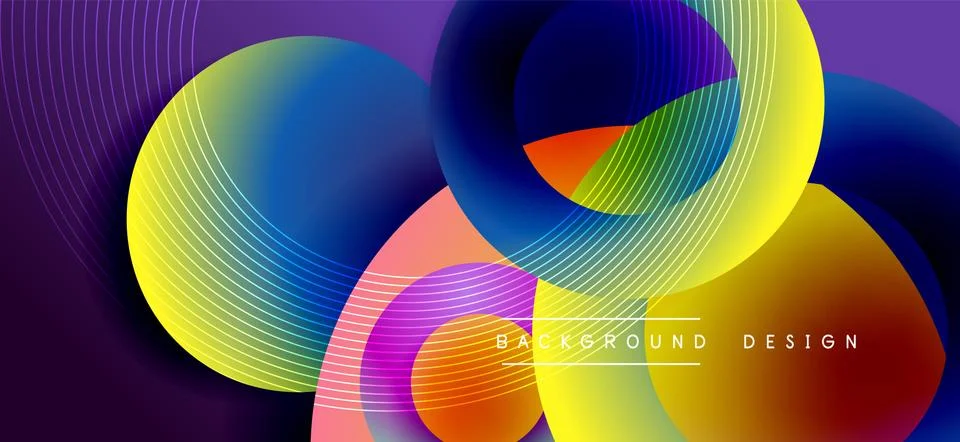 Color block vector abstract background, dynamic shapes on color gradient. Trendy Stock Illustration