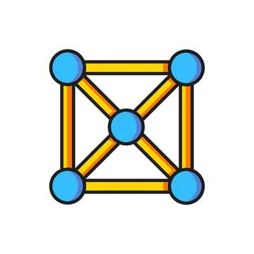 Color Blockchain technology icon isolated on white background. Cryptocurren.. Illustrazione stock