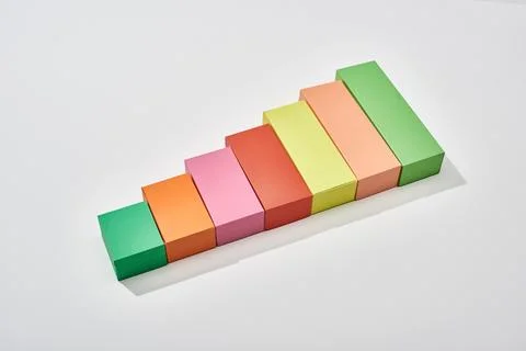 Color blocks increase chart shadow Stock Photos