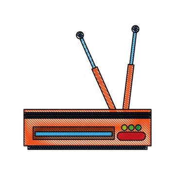 Color blurred stripe decoder antenna tv 스톡 일러스트