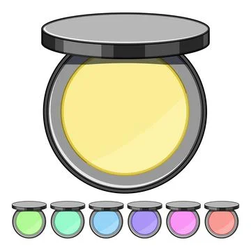 Color blush compact cartoon vector graphic Stock Illustration
