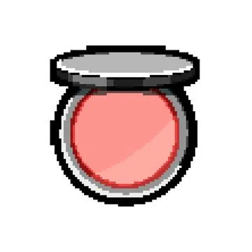 Color blush compact pixel art vector illustration Stock Illustration
