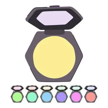 Color blush compact vector cartoon graphic Illustrazione stock