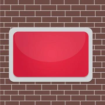 Color board fixed on surface with white frame. Rectangle shaped structure. Empty Illustrazione stock