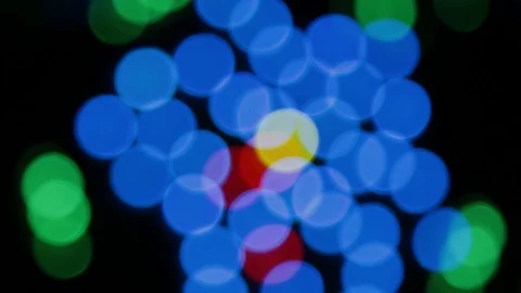 Color bokeh with light movement of the camera, colors change. 库存影片 93162617