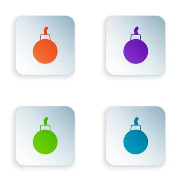 Color Bomb ready to explode icon isolated on white background. Set colorful.. Stock Illustration