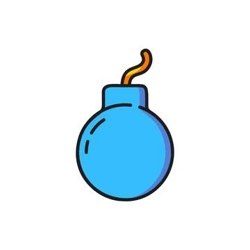 Color Bomb ready to explode icon isolated on white background. Flat filled .. 스톡 일러스트