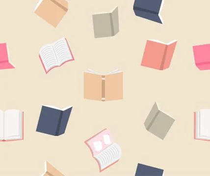 Color Books seamless pattern background Stock Illustration
