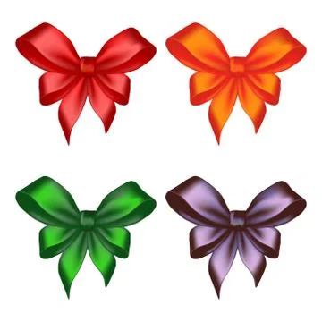 Color bow set Stock Illustration