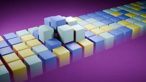 Color boxes cube road geometric shape able to loop endless Stock Footage 331870529
