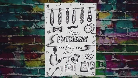 Color bricks and dangling drawing Stock Footage 89995071