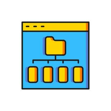 Color Browser files icon isolated on white background. Flat filled outline .. Stock Illustration