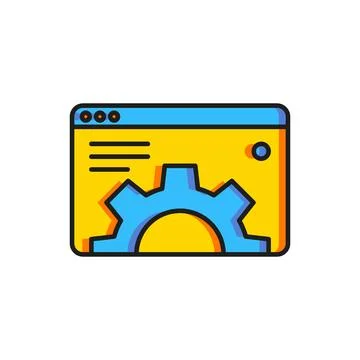 Color Browser setting icon isolated on white background. Adjusting, service.. Illustrazione stock