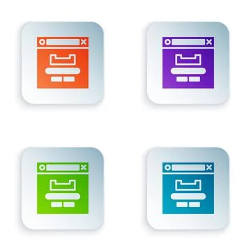 Color Browser window icon isolated on white background. Set colorful icons in Ilustración de archivo