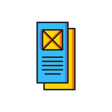 Color Browser window icon isolated on white background. Flat filled outline.. 스톡 일러스트