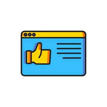 Color Browser window icon isolated on white background. Flat filled outline.. Stockillustratie