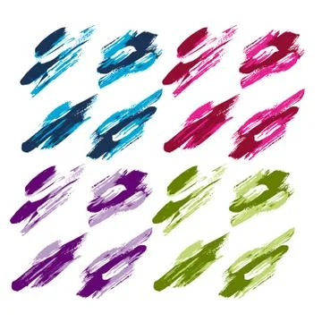 Color brush stroke design element set. Illustrazione stock
