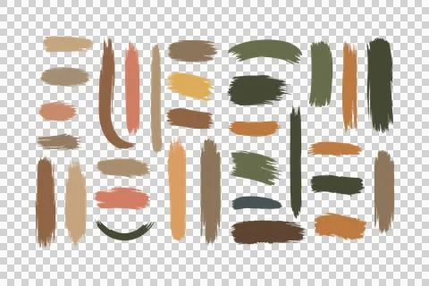 Color brush stroke set vector illustration Stock Illustration