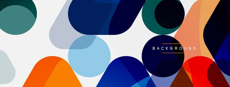 Color bubbles and rounded geometric shapes on white. Vector geometric minimal 스톡 일러스트