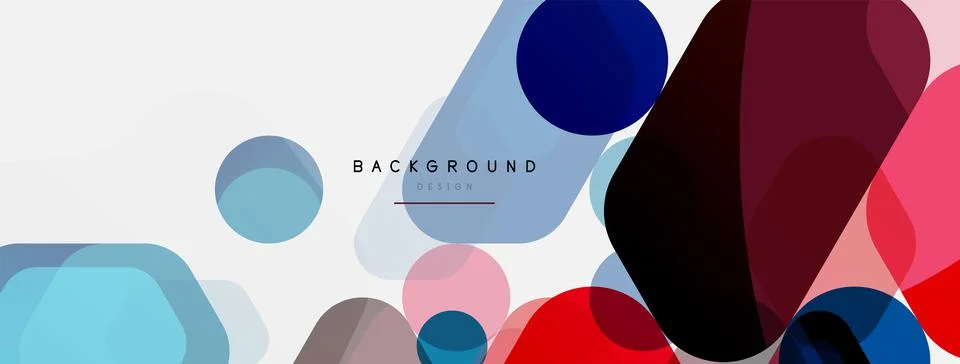 Color bubbles and rounded geometric shapes on white. Vector geometric minimal 스톡 일러스트