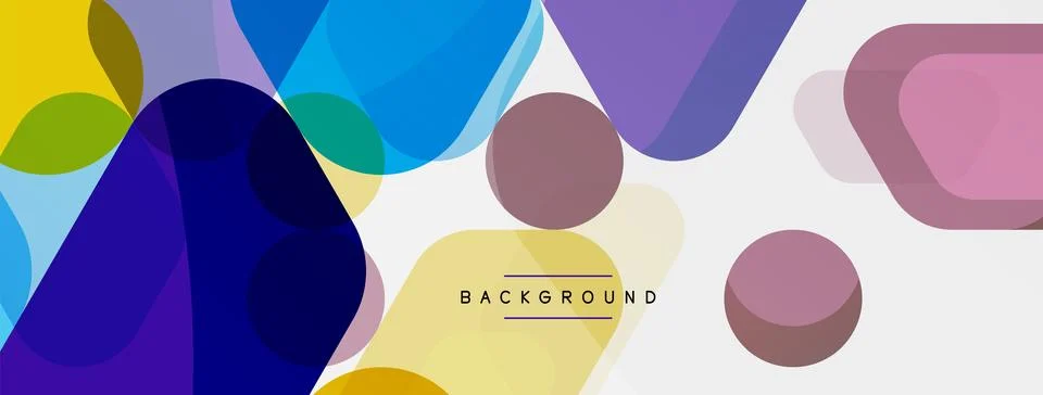 Color bubbles and rounded geometric shapes on white. Vector geometric minimal 스톡 일러스트
