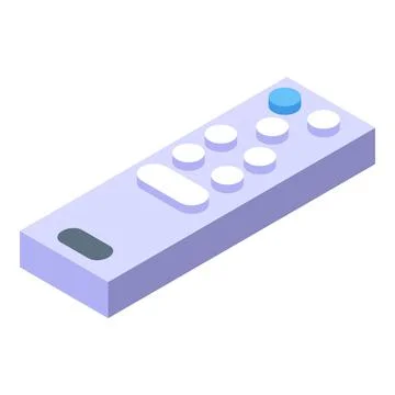 Color bulb remote control icon isometric vector. Lamp light Illustrazione stock
