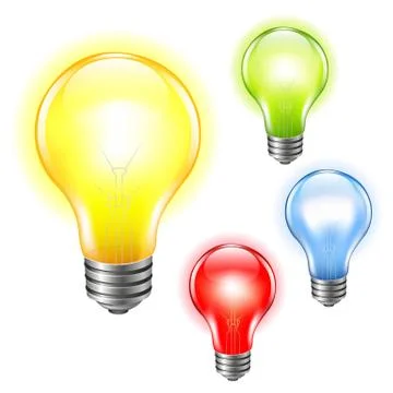 Color bulbs set Stock Illustration