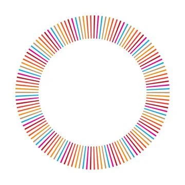 Color Burst Circle Border Vector Illustration Decorative Round Frame Stock Illustration