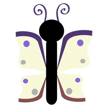 Color butterfly on white background. Vector Illustration. Stock Illustration