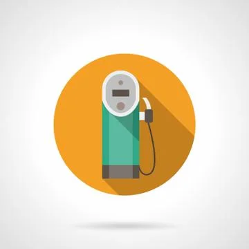 Color button for gas station. Flat vector icon Stock Illustration