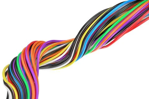Color Cable Harness. 3d Rendering Illustrazione stock