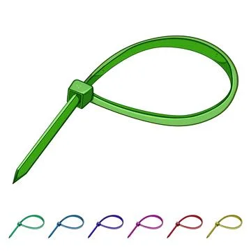 Color cable ties cartoon vector graphic Stock Illustration