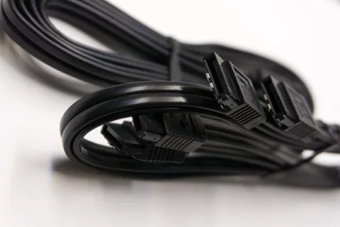 Color cable on white background electronic gear . Stock Photos