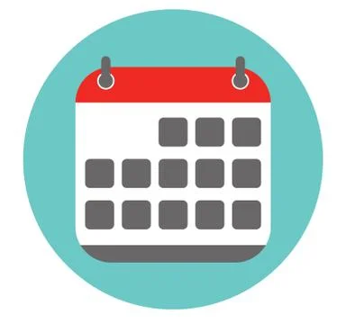 Color calendar flat icon - vector Stock Illustration