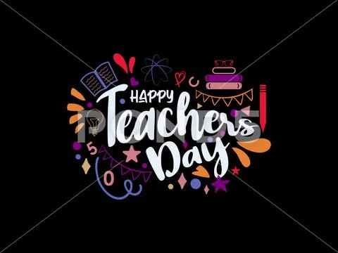 Color Calligraphy letter design concept of Happy teachers day with ...