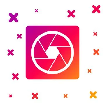 Color Camera shutter icon isolated on white background. Gradient random dynamic Stock Illustration